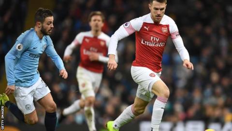 Aaron Ramsey against Manchester City