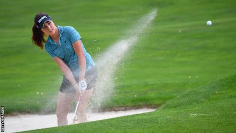Hall three off lead after opening round of Evian Championship