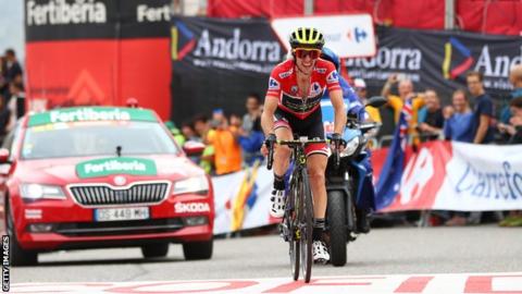 Simon Yates in action in the Vuelta a Espana