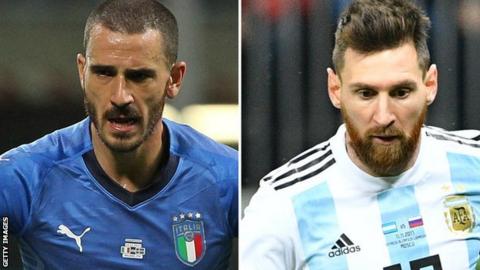 Leonardo Bonucci and Lionel Messi