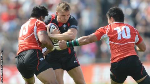 Tom Prydie in action for Wales against Japan in 2013