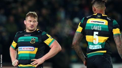 Dylan Hartley (left) with Courtney Lawes