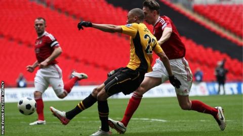 Christian Jolley scores against Wrexham in 2013