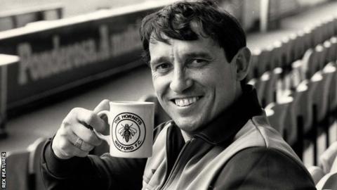 Graham Taylor with a Watford mug