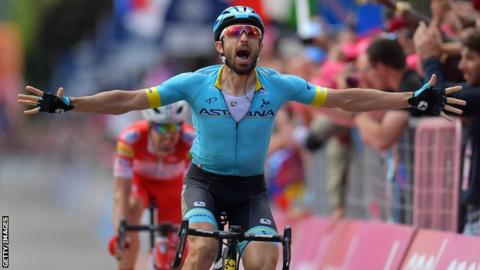 Dario Cataldo wins stage 15 of the 2019 Giro d'Italia