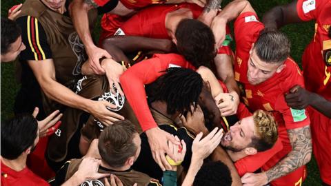 Belgium players celebrate