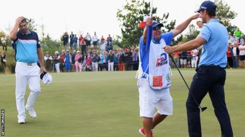 Disappointment for Padraig Harrington as Andrea Pavan celebrates his maiden European Tour victory
