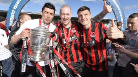 Crusaders celebrate their league title success in April