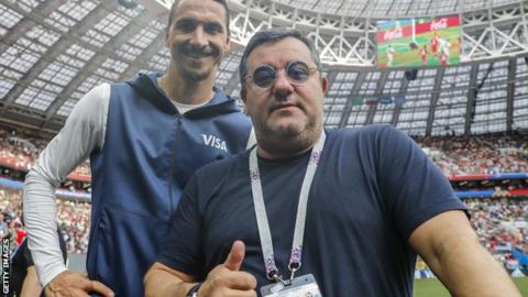 Mino Raiola with Zlatan Ibrahimovic