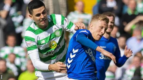 Celtic's Tom Rogic and Rangers' Ross McCrorie