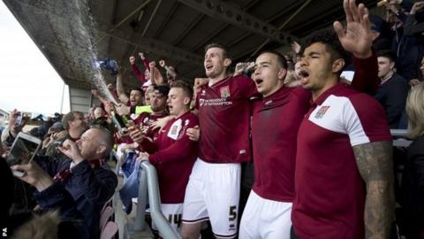 Northampton players celebrate