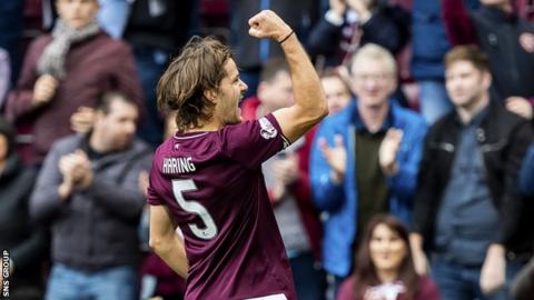 Peter Haring scored with a first-half header for Hearts