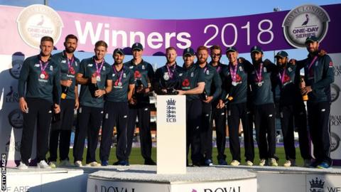 England celebrate series win over India
