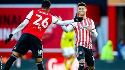 Ollie Watkins (right) scored his ninth and 10th goals of the season