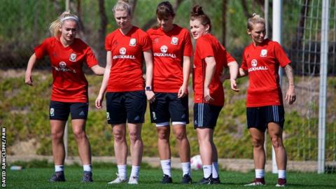 Wales team in training