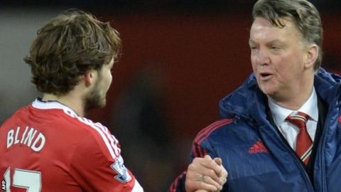 Daley Blind and Louis van Gaal