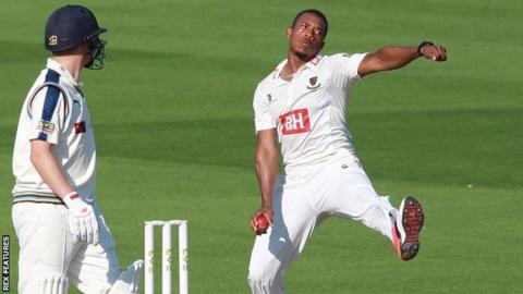 Sussex's England international all-rounder Chris Jordan took three of the Gloucestershire wickets