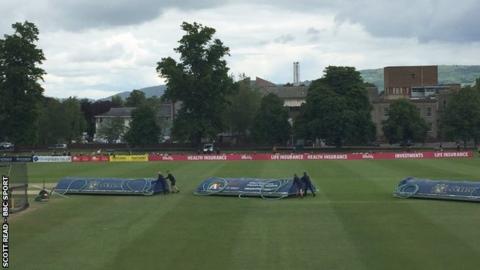 The outfield at Cheltenham's College Ground was fit for play but the covers could not handle the overnight rain