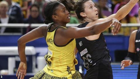 Jamaica's Stacian Facey in action against New Zealand