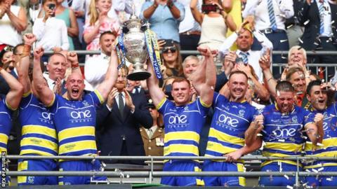 Warrington with the Challenge Cup