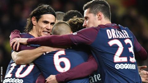 PSG players celebrate