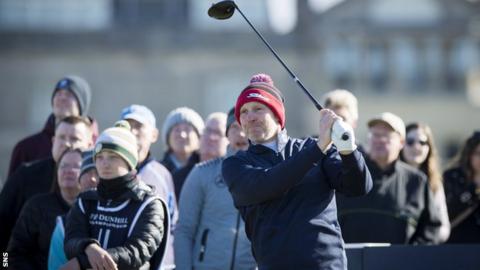 Stephen Gallacher (right) has two events to qualify for the 'Road to Dubai' event at the end of the season