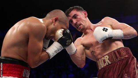 Anthony Crolla in action during his narrow win over Frank Urquiaga