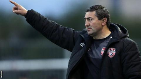 Derry boss Peter Hutton saw his team lose in Bray
