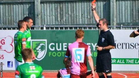 Jamie Dodd is sent off