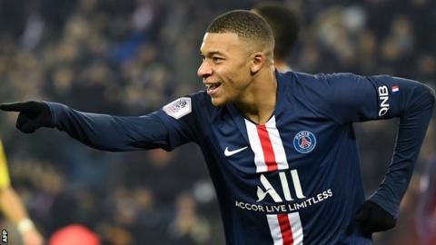 Paris St-Germain 2-0 Nantes: Kylian Mbappe and Neymar score to extend Ligue 1 lead - BBC Sport