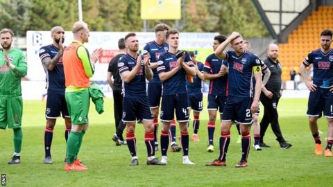 Ross County players applaud their fans