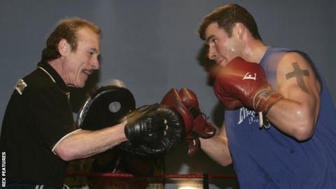 Joe Calzaghe (right and his late father Enzo (left)