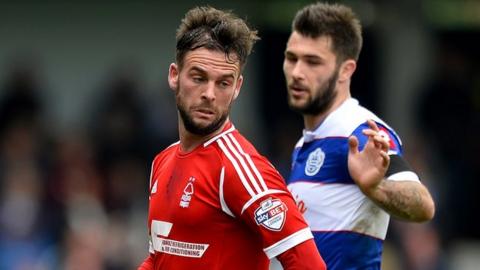 Danny Fox in action for Forest against QPR