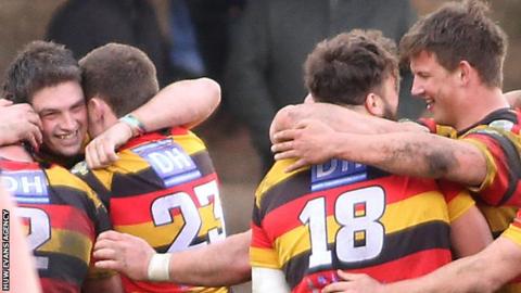 Carmarthen Quins celebrate