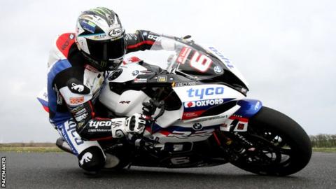 Michael Dunlop during pre-season testing at Kirkistown