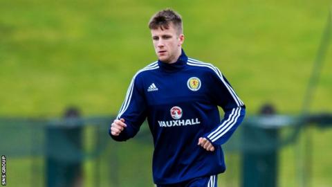 Liam Polworth training with Scotland Under-21s