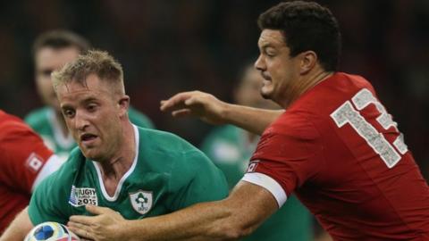 Ireland and Canada in action during the Rugby World Cup in September 2015