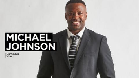 Front cover of Michael Johnson's CV