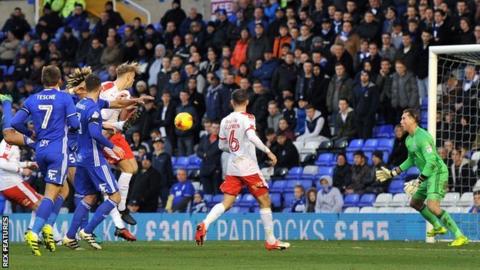 Marc Roberts headed Barnsley in front at St Andrew's with only his third goal for the club
