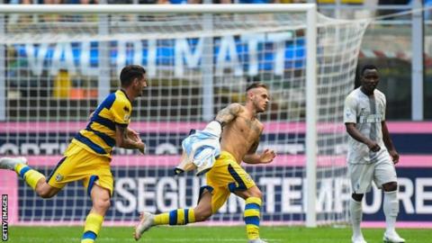 Dimarco celebrates goal