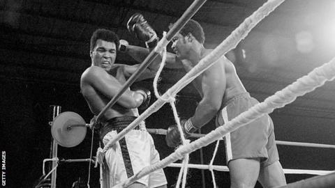 Muhammad Ali and George Foreman in Kinshasa in 1974