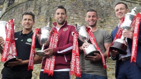 Celtic assistant manager John Collins joins Hearts goalkeeper Neil Alexander, Morton captain Peter MacDonald and Albion Rovers player-manager Darren Young as the Ladbrokes Premiership, Championship, League One and League Two fixtures are announced for the 2015/2016 season