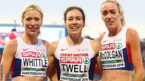 Laura Whittle, Steph Twell and Eilish McColgan
