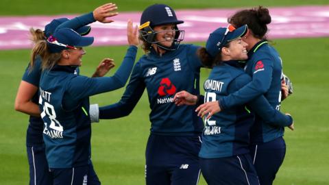 England's cricketers celebrate