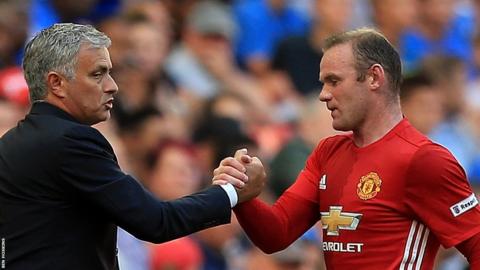 Jose Mourinho and Wayne Rooney