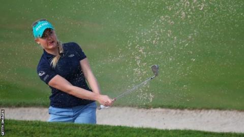 England's Charley Hull plays out of a bunker