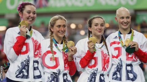 Katie Archibald, Laura Kenny, Elinor Barker and Joanna Rowsell-Shand