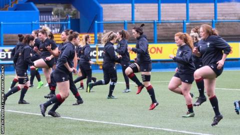 Wales women in training