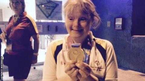Nicola Wooldridge with gold medal