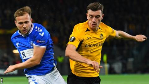 Greg Stewart playing for Rangers against Young Boys